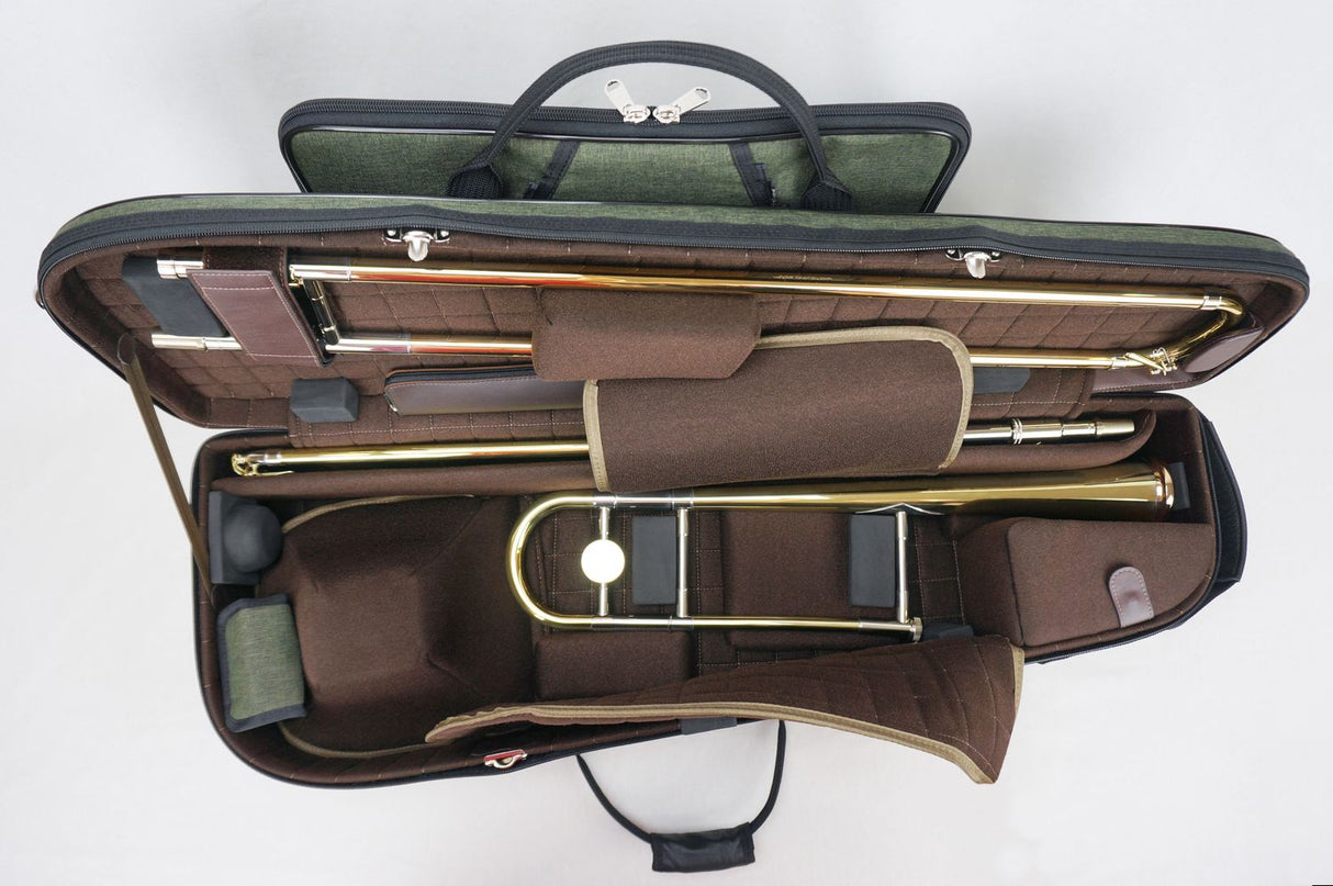 Marcus Bonna Double Case for 2 Detachable Bell Trombones (Tenor and Jazz) - Black Nylon