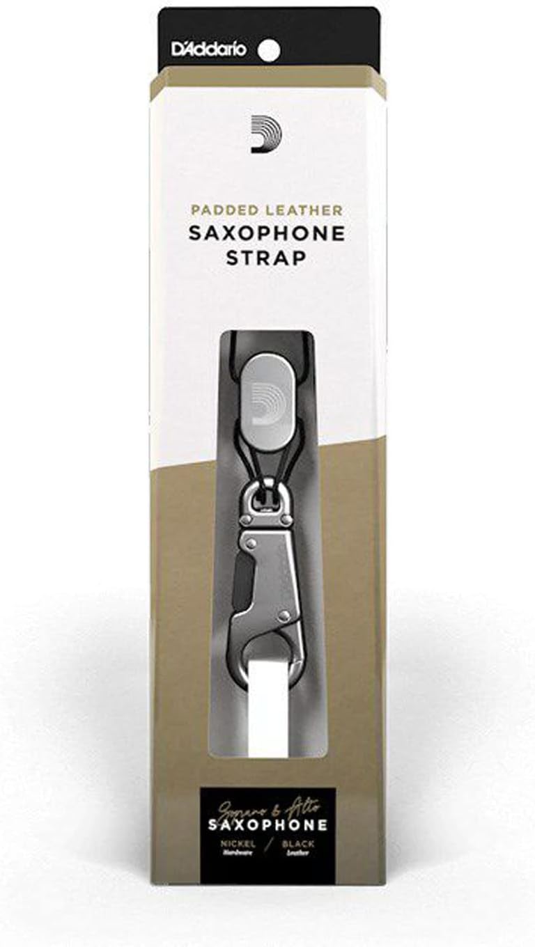 D'Addario Padded Leather Saxophone Strap with Nickel Snap Hook