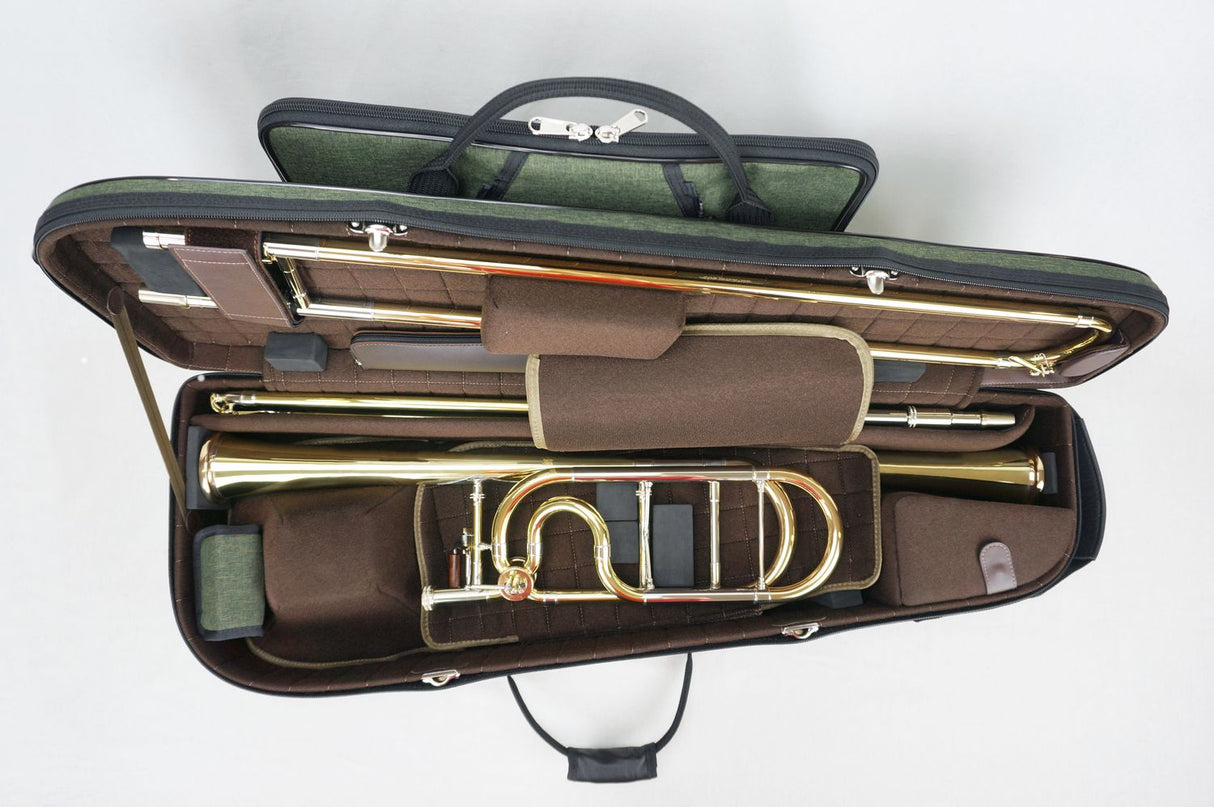 Marcus Bonna Double Case for 2 Detachable Bell Trombones (Tenor and Jazz) - Black Nylon