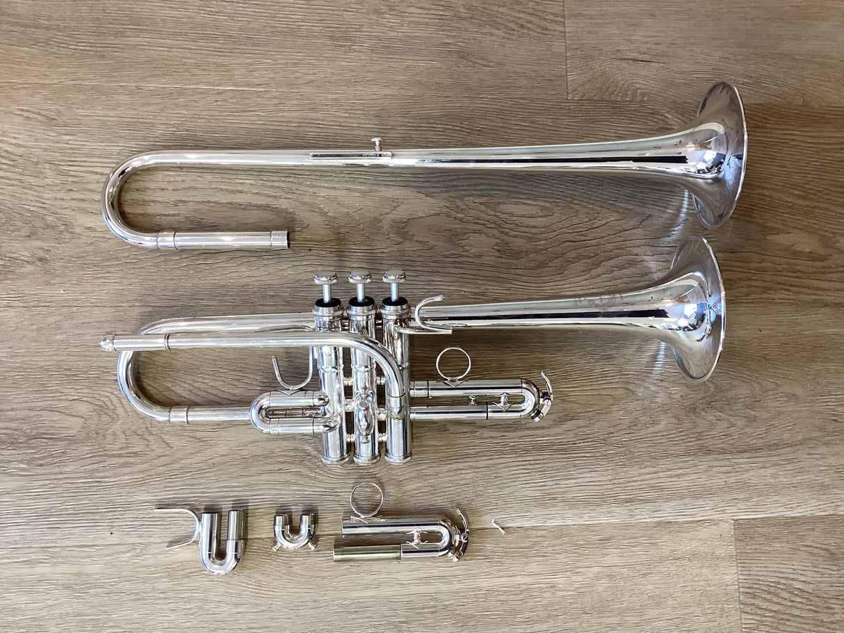 Pre Owned B&S Challenger II Eb/D Trumpet - Silver Plate