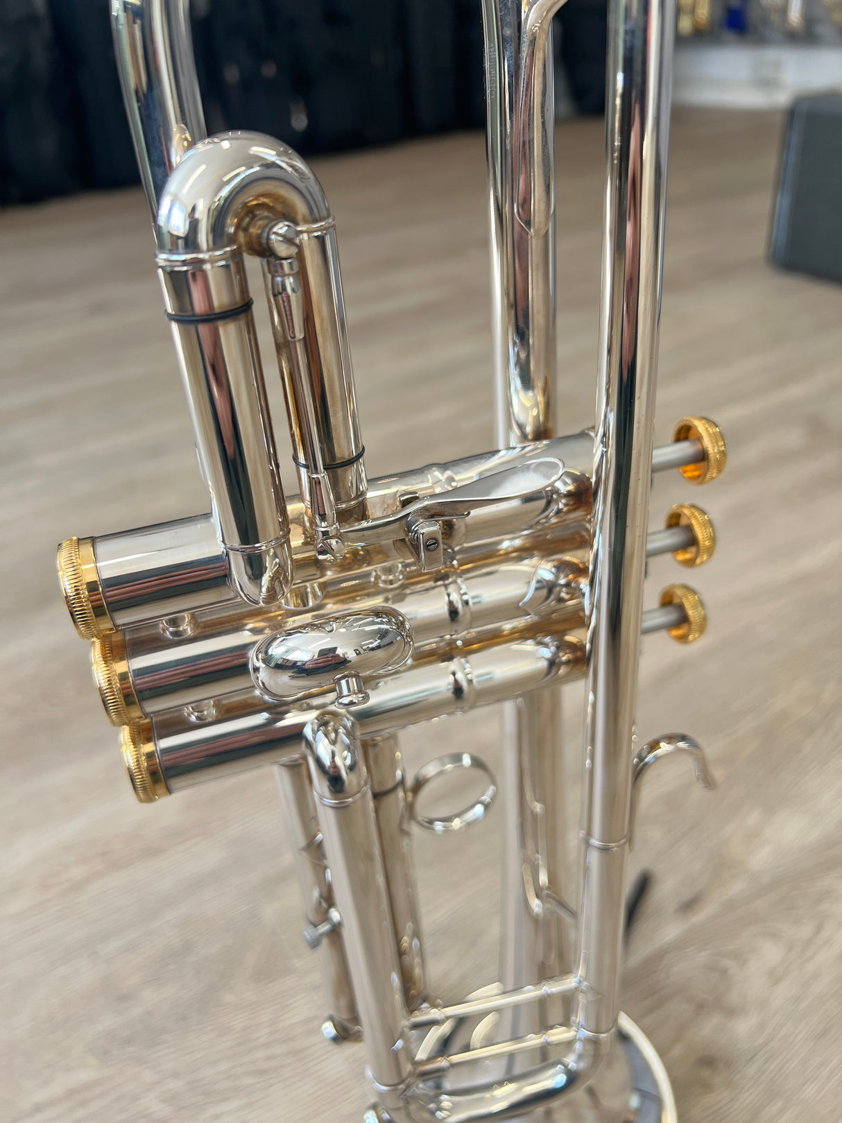 B&S Challenger 2 Philip Cobb London Model Trumpet Outfit Silver Plate, 1st Trigger & Gold Trim