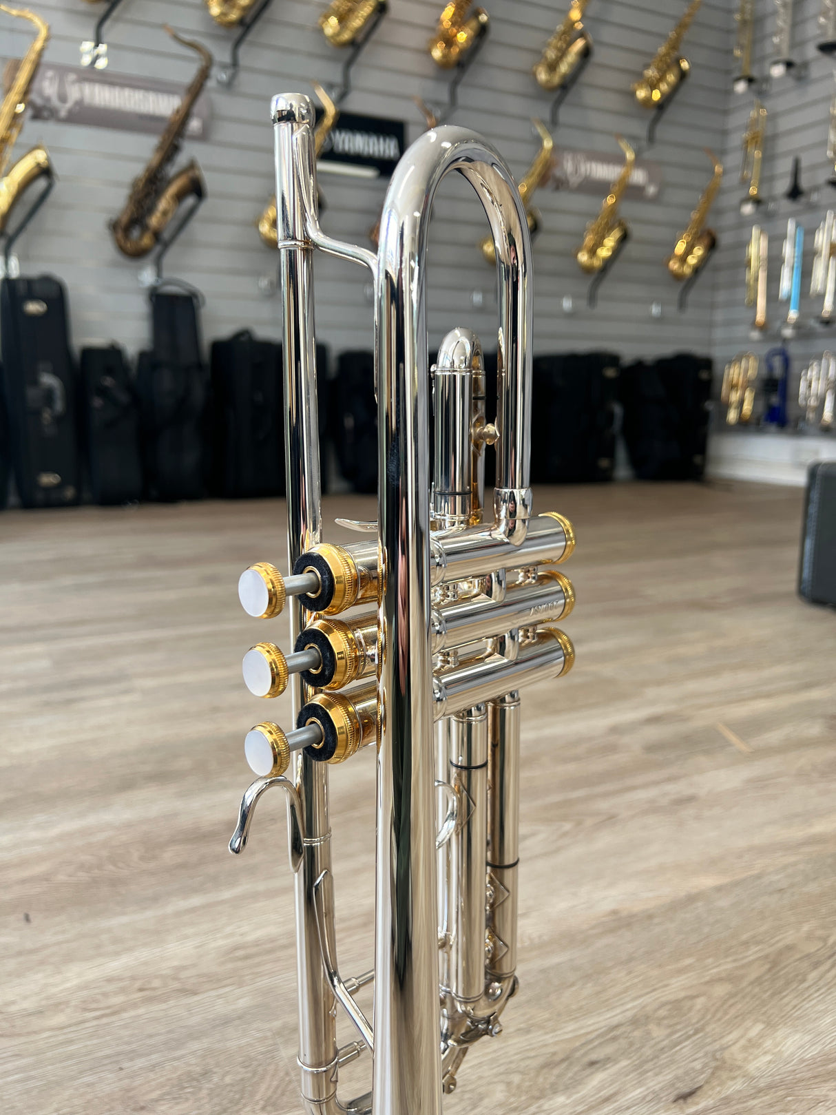 B&S Challenger 2 Philip Cobb London Model Trumpet Outfit Silver Plate, 1st Trigger & Gold Trim