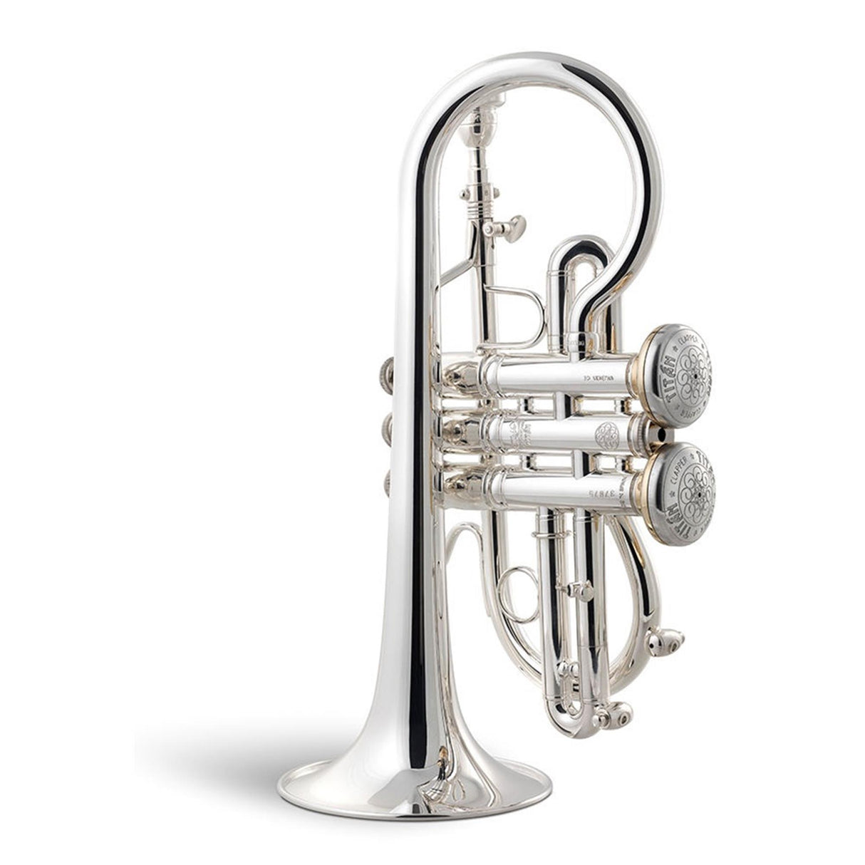 Stomvi Titan Eb Soprano Cornet - Silver Plate Gold Brass with MaxiClappers (Ex Demo)