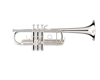 B&S Metropolitan C trumpet. silver plated w harmonic weights and double case.