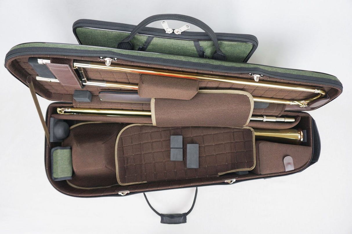 Marcus Bonna Double Case for 2 Detachable Bell Trombones (Tenor and Jazz) - Black Nylon