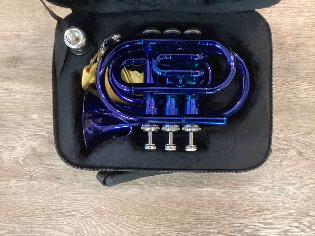 Pre Owned Unbranded Blue Pocket Trumpet