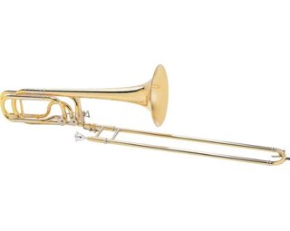 Courtois Bass trombone, Hagmann Valves, yellow brass 10" bell.