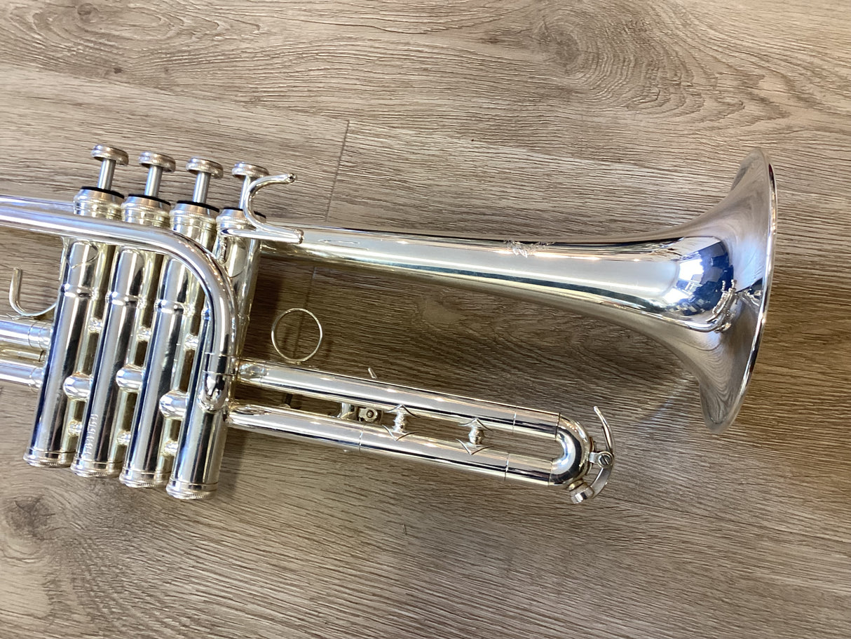 Pre Owned B&S Challenger 4-Valve Eb/E Trumpet - Silver Plate