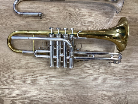 Schilke E3L4 Eb/D 4 Valve Trumpet With 229 Strad C Trumpet Bell + Original Eb/D Bells, Slide. Bach Quad Case included