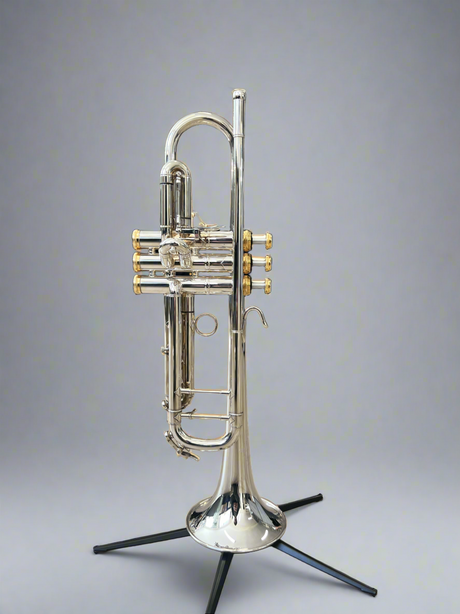 B&S Challenger 2 Philip Cobb London Model Trumpet Outfit Silver Plate, 1st Trigger & Gold Trim