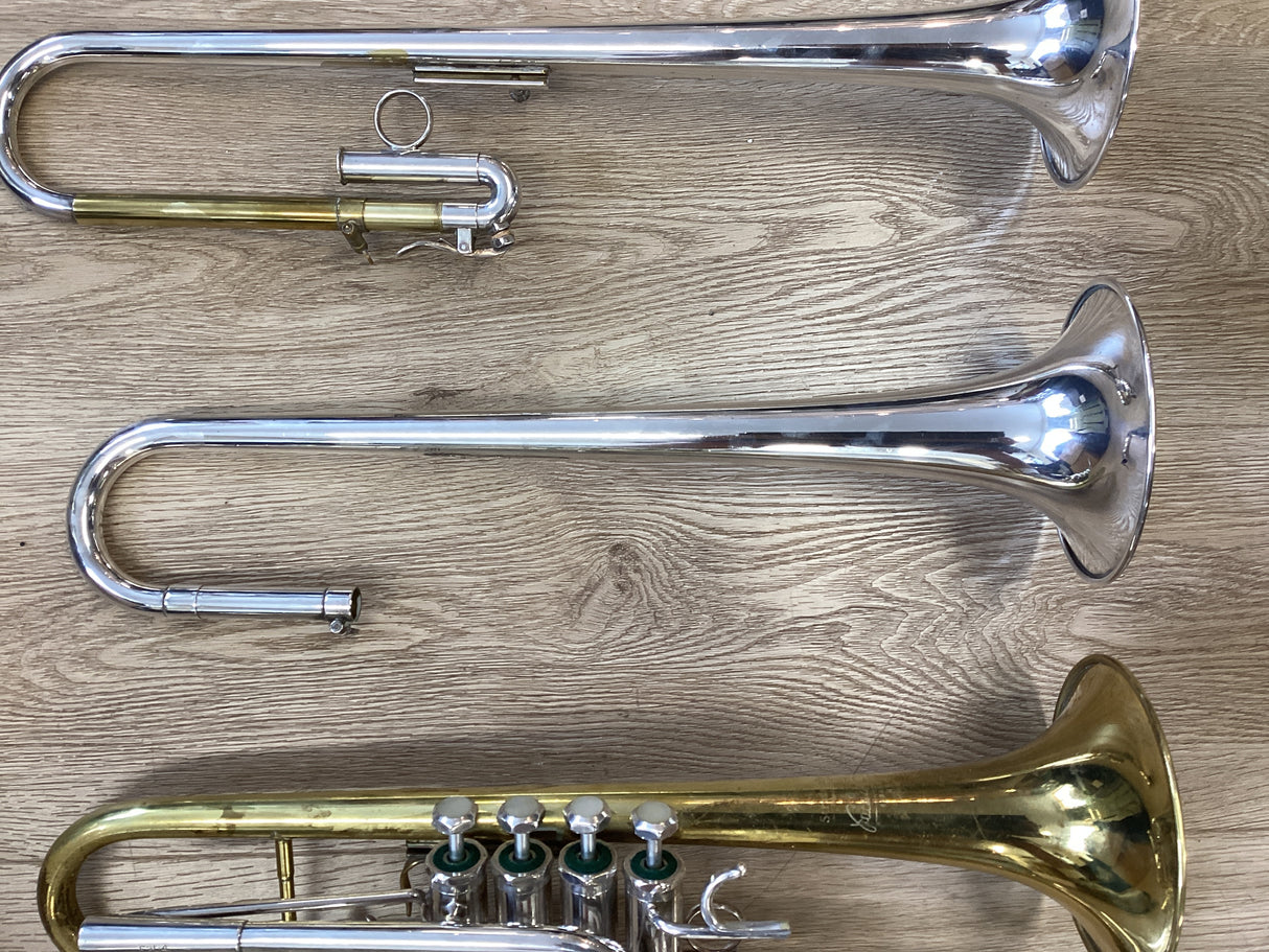Schilke E3L4 Eb/D 4 Valve Trumpet With 229 Stuad C Trumpet Bell + Original Eb/D Bells, Slide. Bach Quad Case included