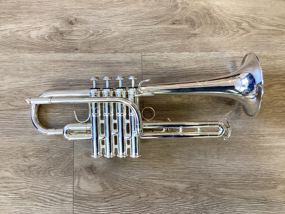 Pre Owned B&S Challenger 4-Valve Eb/E Trumpet - Silver Plate