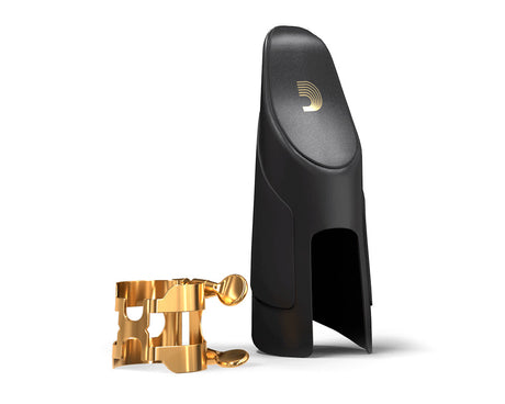 Rico H Tenor Saxophone Ligature for ebonite mouthpieces. Four-point contact, improved response, rich tone, and durable nickel-plated design.