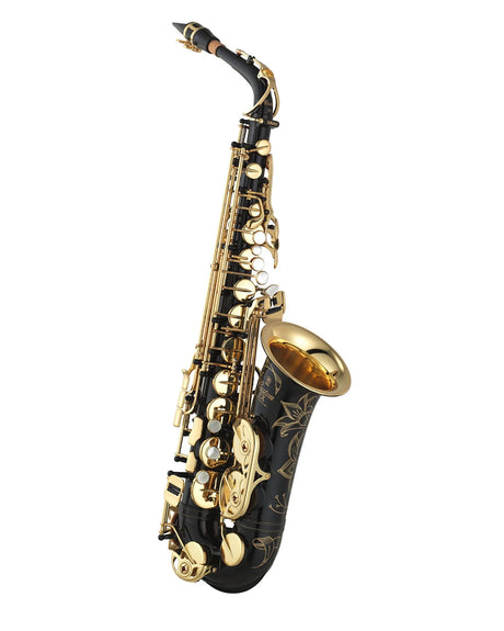 Stand out with the Yamaha YAS-875EXB Alto Saxophone — black lacquer, Custom EX craftsmanship, and professional tone for serious musicians.