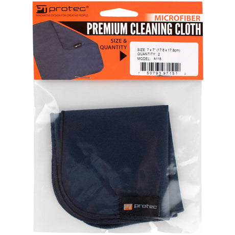 Protec 7x7" Microfibre Cleaning Cloths - Pair