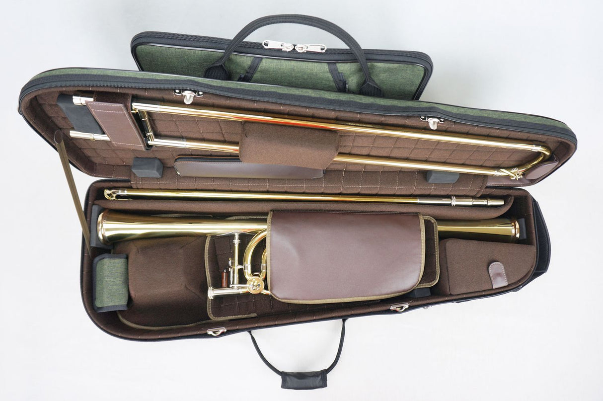 Marcus Bonna Double Case for 2 Detachable Bell Trombones (Tenor and Jazz) - Black Nylon