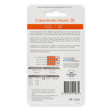 CRESCENDO MUSIC 20 EARPLUGS