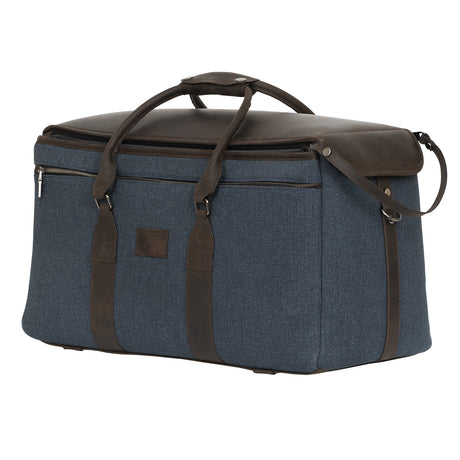 KGU Double Trumpet Gig Bag - Brown Leather / Blue Fabric